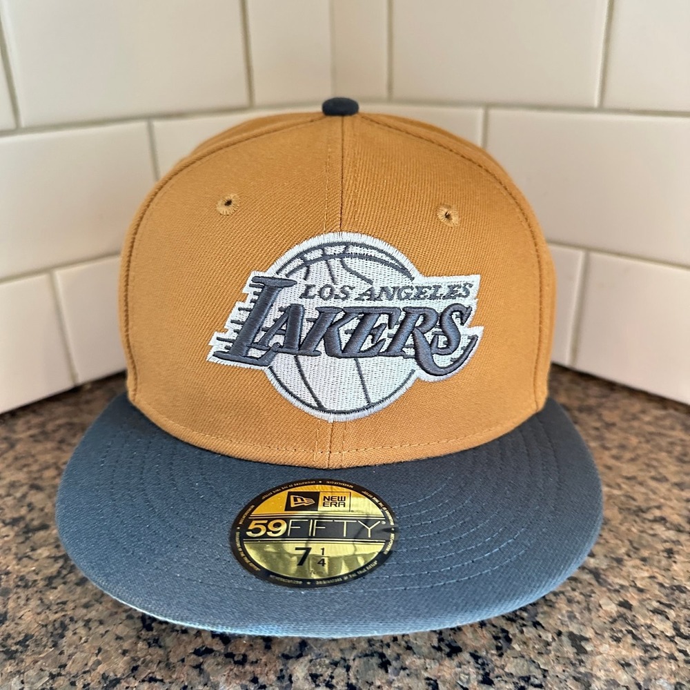 Los Angeles Lakers New Era 59FIFTY Fitted Hat 7 1/4 Tan NBA New